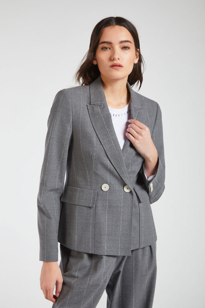 Pinstriped double-breast jacket 